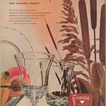 1950 Fostoria Glass Advertisement - Advertising