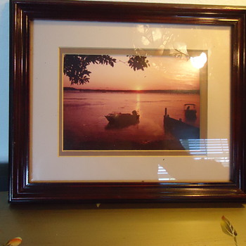 PHOTO-SUN SET BY THE WATER. - Photographs