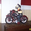 Cast Iron Motorcycle,Figure, and Stand