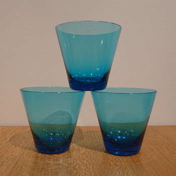 SAPPHIRE BLUE GLASSES. - Art Glass