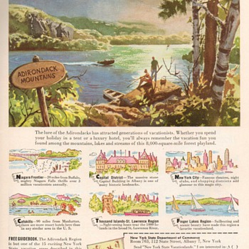 1953 - New York State Travel Advertisement - Advertising