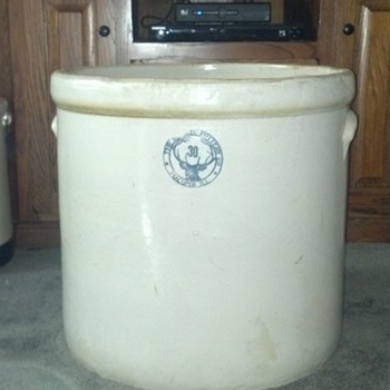 30 Gallon Buckeye Pottery Crock - Art Pottery