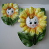 Anthropomorphic Sunflower Wall Pockets