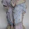 Bisque Porcelain Figures, Man and Woman w/Urn, Large~Handpainted~Unsigned