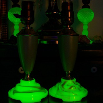 Houze Uranium Slag Glass Lamp Bases