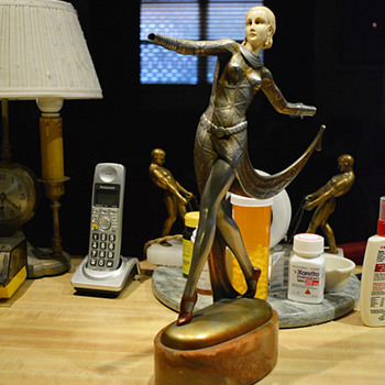 1923 Josef LoRenzl Walking Lady figurine - Art Deco