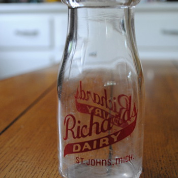 Richard's Dairy Milk Bottle- St. Johns, MI