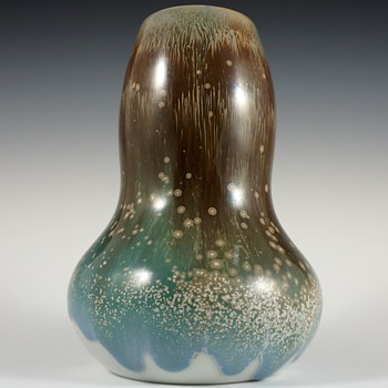 Fritz Krug Jugendstil Drip Glaze Ceramic Vase - Art Nouveau
