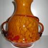 Czechoslovakia Glass Vase unusual shape and decor By Kralik