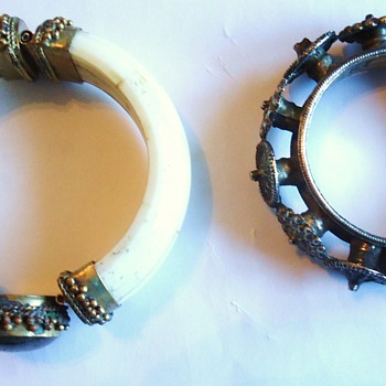 Bracelets Two old Tribal?  Ivory? (I think yes) From Where?  Need Help From the Team!