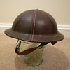 British WWII leather civil defence helmet