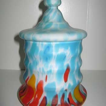 Czechoslovakia Satin Glass lidded piece Kralik - Art Glass