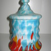 Czechoslovakia Satin Glass lidded piece Kralik