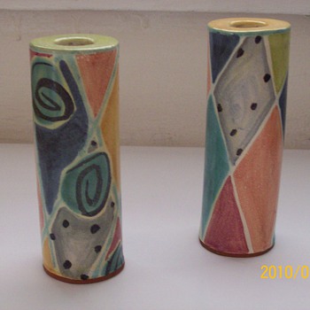 t s post candlestick - Art Pottery