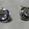Circa 50s sterling silver and ruby earrings with unusual "clip"