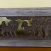 large wood framed safari animal cast iron wall plaque