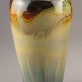 QUEZAL ART GLASS LAMINATED AGATE VASE, circa 1919 - Art Glass