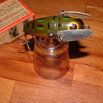 Vtg Heddon wood Crazy Crawler W/Box - Fishing