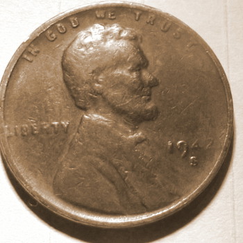 1943-s copper penny die filled error