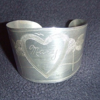WW2 Trench Art cuff bracelet from Aircraft aluminum - Military and Wartime
