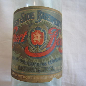 1906-1914 Pre-Prohibition Blob Top West Side Brewery Export Detroit Mich Beer Bottle With Label - Breweriana