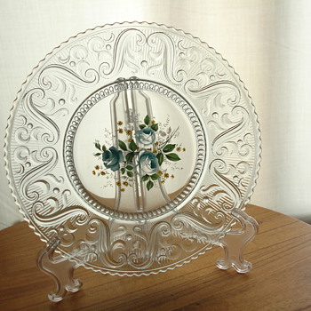 Floral decal plate - Glassware