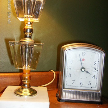 Art Deco Lamp & Clock