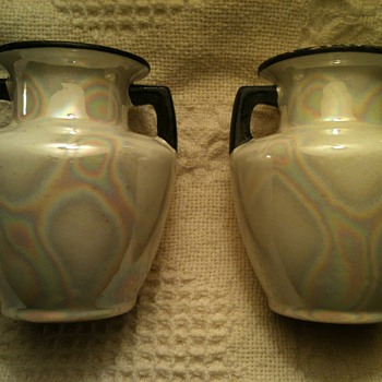 Two small vases from Czecho- Slovakia (as marked on bottom) #48 @6" tall and @4" wide - Art Pottery