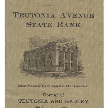 Milwaukee Depression Era Bank Pass Book  - Paper