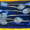 Hand Crafted enamel painted Silver Spoons