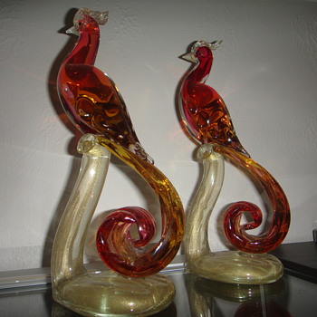 Alfredo Barbini Birds of Paradise - Art Glass