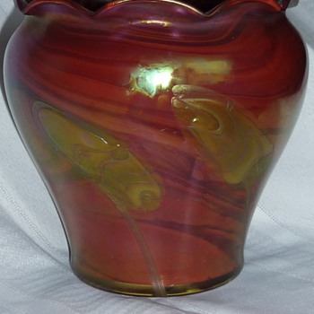 Rindskopf pulled feather Jardinere - Art Glass