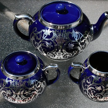 Silver Overlay Tea Set ~ Maker?