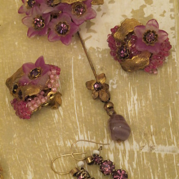 Miriam Haskell Pin & Earrings