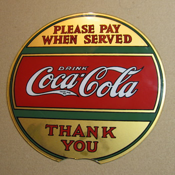 1920's Glass Coca-Cola Sign - Coca-Cola