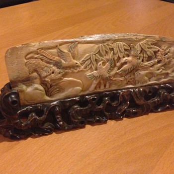  mammoth tusk carving  - Asian