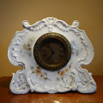 ANTIQUE ANSONIA FAVOR PORCELAIN CLOCK C.1901 - Clocks