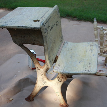 school desk with locking inkwell?