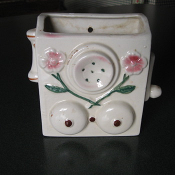 Telephone Design Wall Pocket - Art Pottery