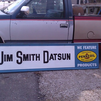 JIM SMITHS DATSUN DEALERSHIP PENNZOIL SIGN PEORIA, IL