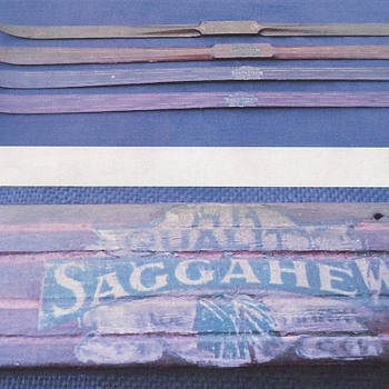 wooden salesman's sample skis, c. 1900