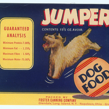 vintage unused dog food can labels - Paper