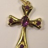 14k Vintage Amethyst Cross Pendant