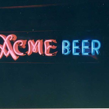 Acme Beer coldbox sign - Breweriana