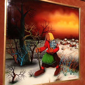 painting on glass by A.STOJOKVI? 1997