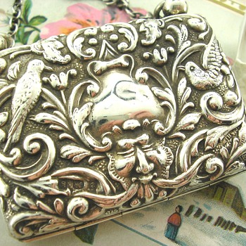 Rare Green Man Art Nouveau Edwardian Silver Purse