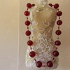 wonderful Czech red glass bubble bead necklace