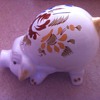 piggy bank with flowers on