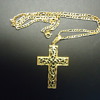 18CARAT GOLD CROSS WITH 10" CHAN