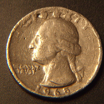 1965 us quarter no copper plain edge 5.5gr